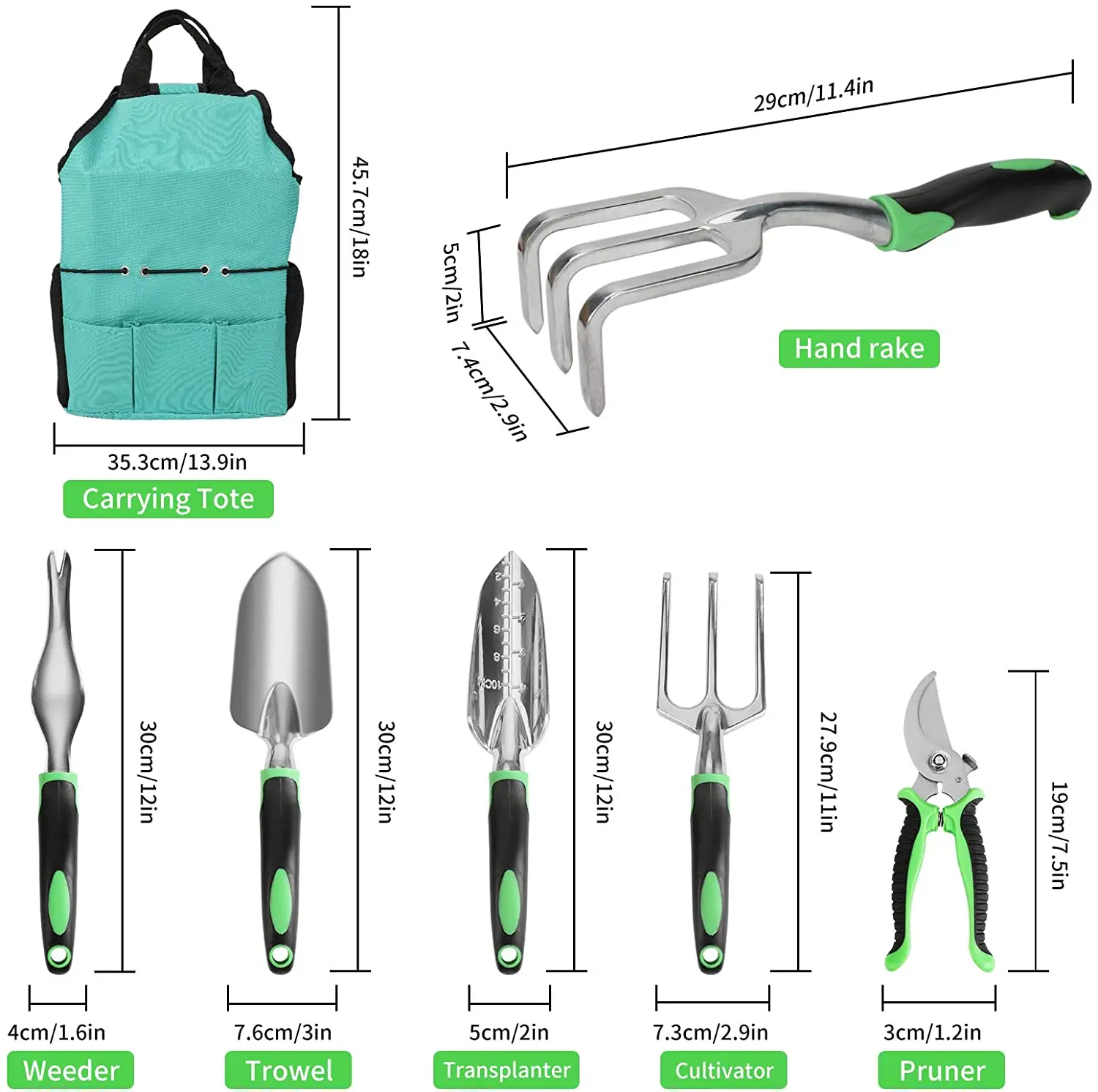 Набор садовых инструментов из 13 предметов набор ручных алюминия с садовыми