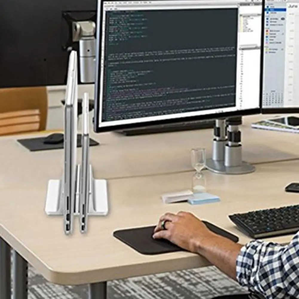 Регулируемая вертикальная подставка для ноутбука книжная полка с 2 слотами