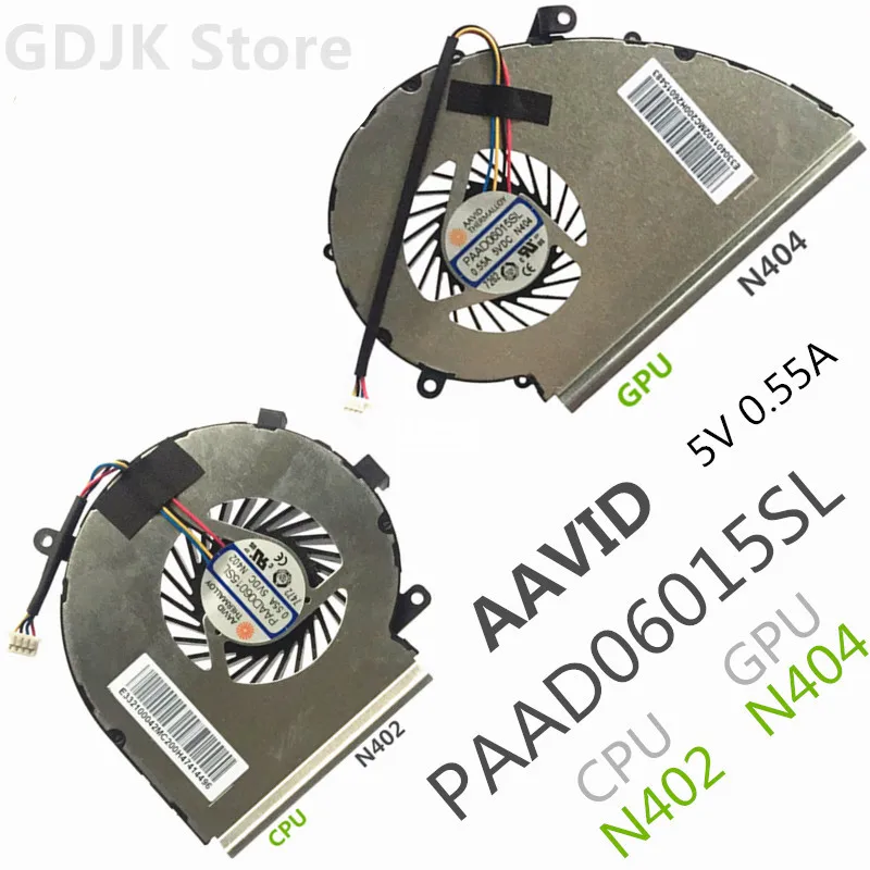 

New Cooler Fan For Msi GE72VR GP72VR GL72VR MS-179B Cpu & GPU Cooling Fan AAVID PAAD06015SL N402 N404