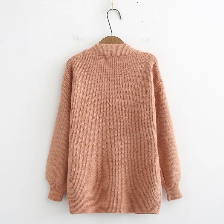 Повседневные незаменимые свитера размера плюс осень 2019 женские модные свободные
