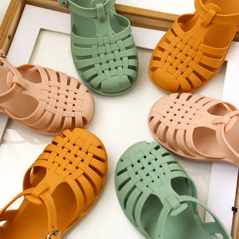 

Summer Boys Casual Roman Slippers Children Sandals Baby Girls Toddler Soft Non-slip Princess Shoes Kids Candy Jelly Beach Shoes