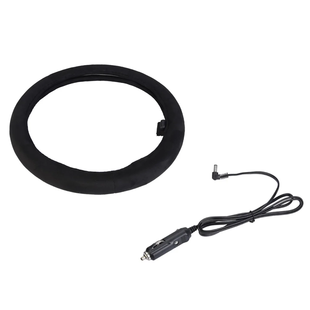 

Car Steering-Wheel Cover Winter Warm Comfortable Heated Steering Wheel Cover Black 12V Car Accessories For Most Cars