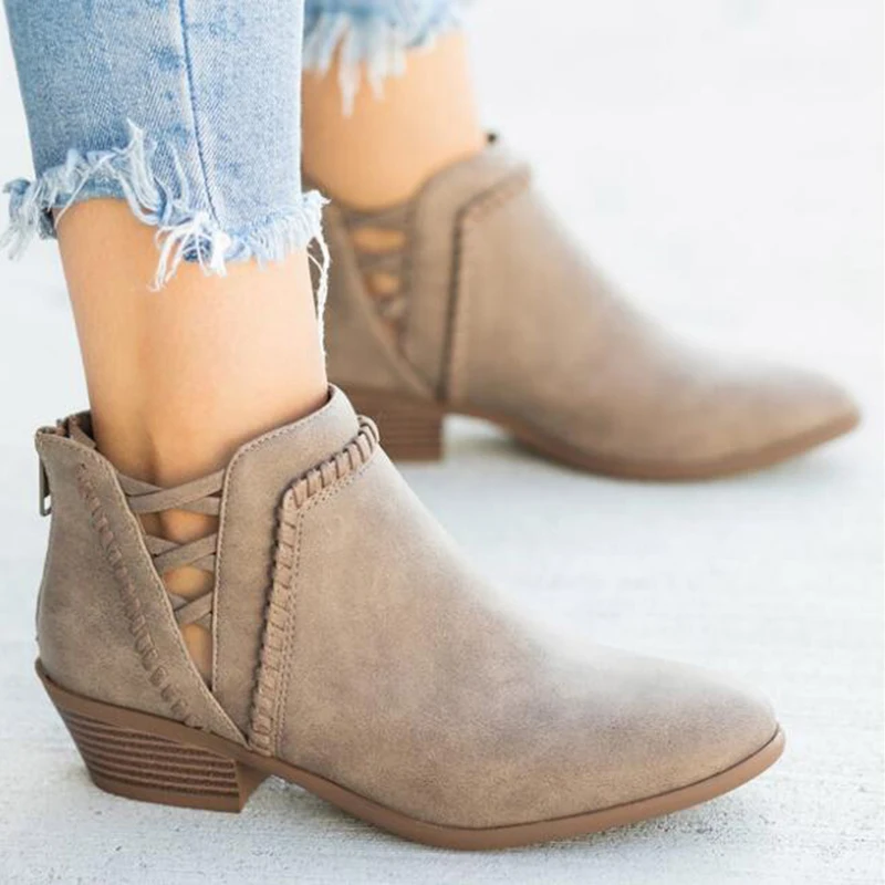 winter boots women New fashion Sexy Pointed Toe Ankle Boots Slip on hand made V booties Women Lady Shoes botas mujer sy943 | Обувь