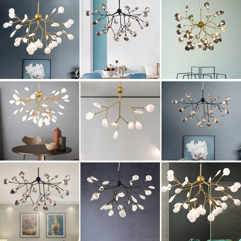 Современная светодиодная люстра светильник стильная в виде ветки дерева