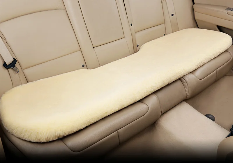 beige rear Горячий в холодную погоду искусственный мех автомобильный чехол для сиденья флокированная ткань сиденья Подушка сохраняет тепло зимой - Название цвета: beige rear