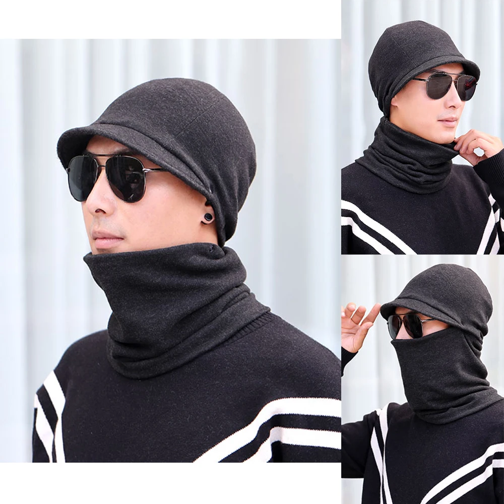 Мужская теплая зимняя шапка маска для лица холодной погоды Обложка шейный шарф