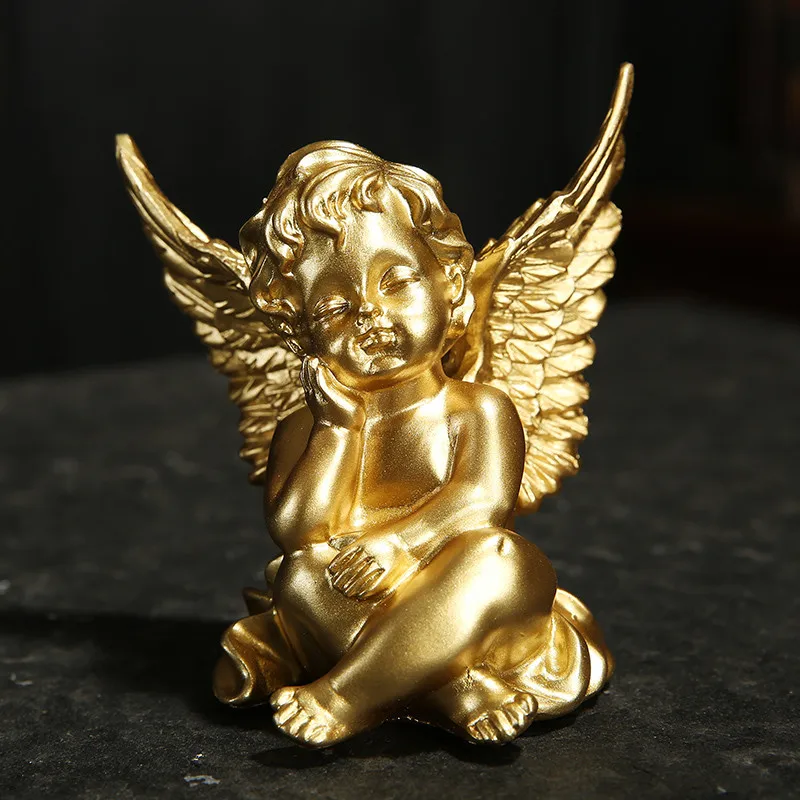 2 шт./компл. украшения в скандинавском стиле с золотым ангелом фигурка из смолы