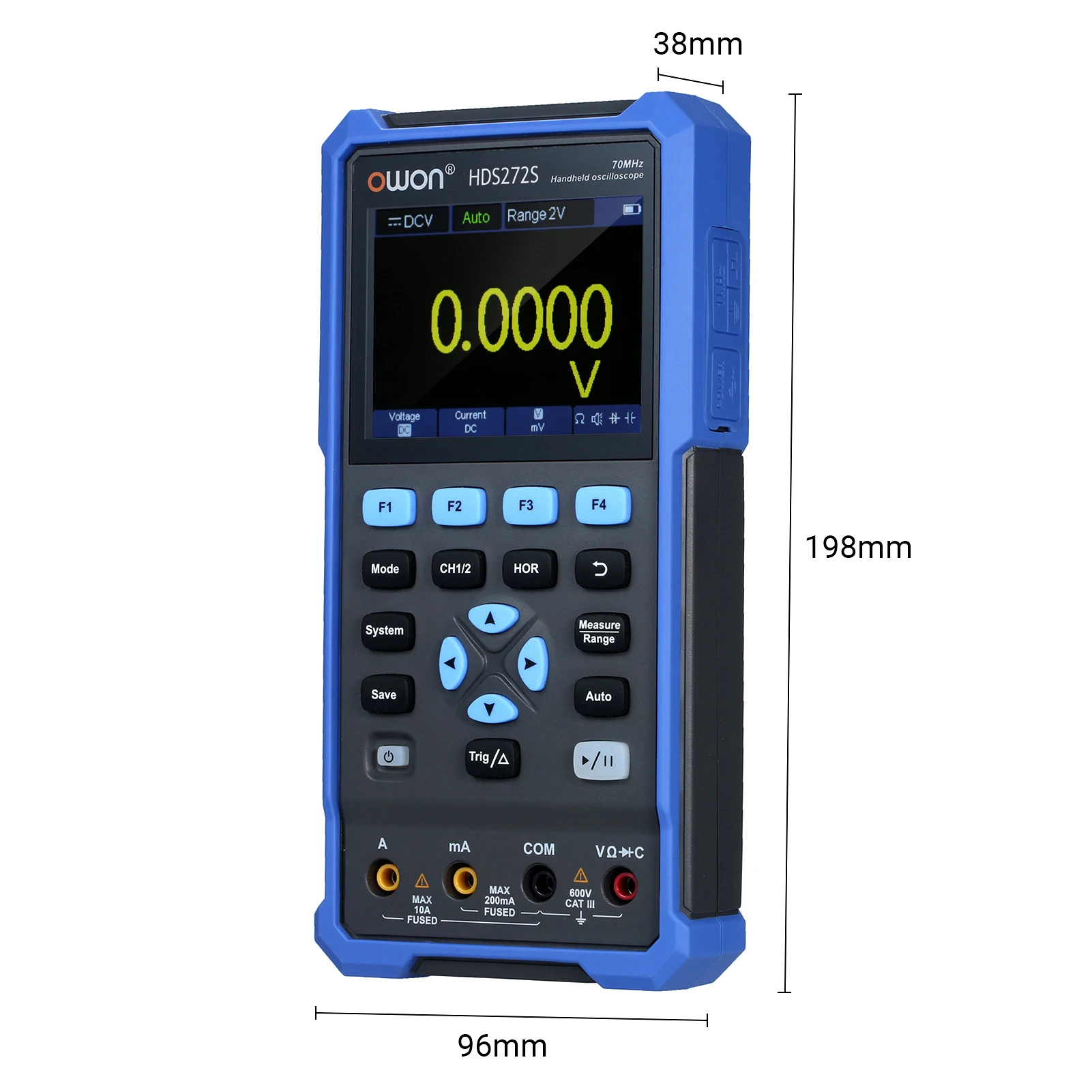 

Oscilloscope Multimeter Waveform Generator HDS272S 2CH 70MHz Bandwidth 20000 Counts 3-in-1 Handheld Digital Scope Meter