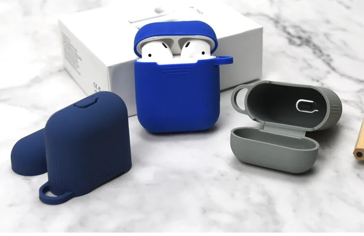 Силиконовый Bluetooth беспроводной чехол для наушников AirPods защитный SkinAccessories Apple Airpods