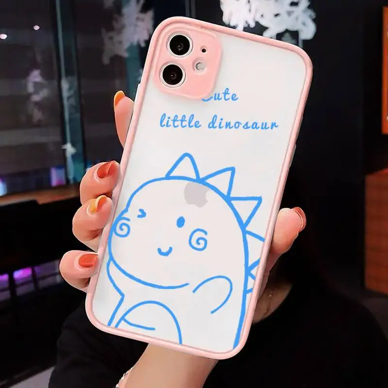 

Dinosaur Simplicity cartoon cute Phone Cases matte transparent For iphone 7 8 11 12 plus mini x xs xr pro max cover