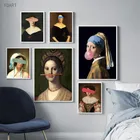 Классическая искусственная Картина на холсте, веселая девушка, выдувные картины для современного декора гостиной