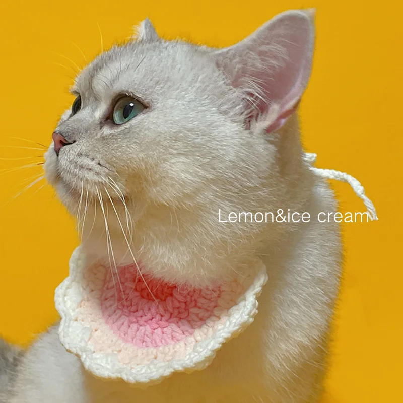 

Hand-woven pet cat and dog scarf birthday decoration fashion bib dog drool bib birthday party accessories
