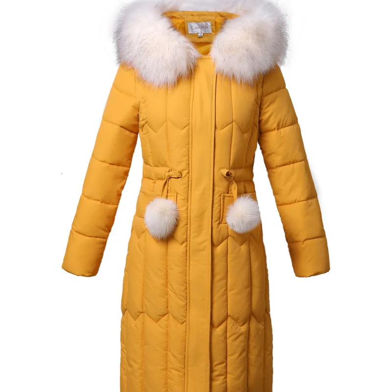 Long section hooded down cotton women's 2019 new Korean version of the self-cultivation hair ball large size coat | Женская одежда