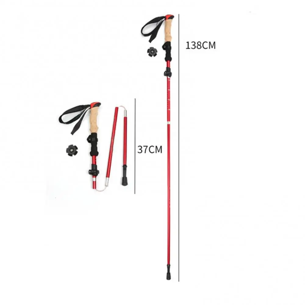 

75% Discounts Hot! Telescopic Ultralight Trekking Pole Anti Shock Hiking Stick Folding Walking Cane