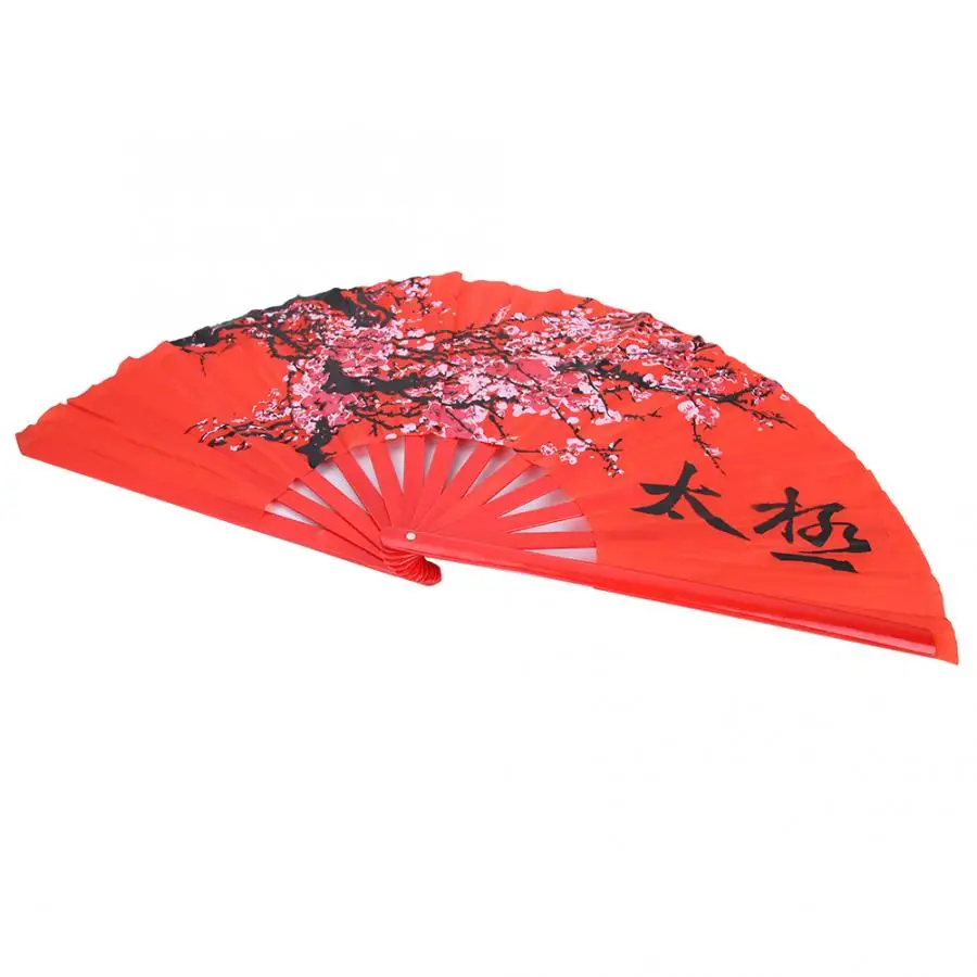 Китайский Tai Chi Fan бамбуковое дерево красный цвет сливы Единоборства кунг фу