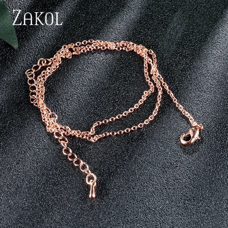 ZAKOL 3 цвета металлические цепи ожерелье с застежками лобстерами высокое качество