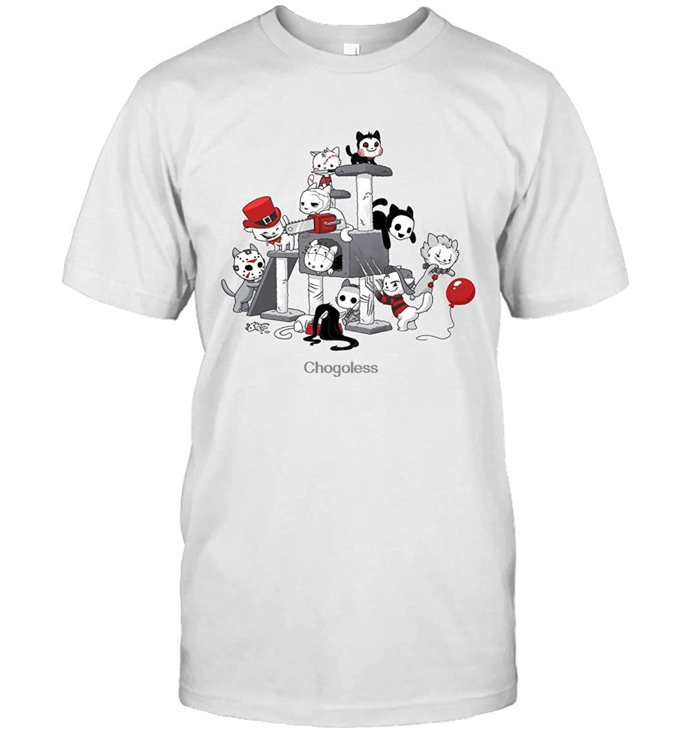 

Cat Horror Movies Characters T-Shirt Funny Halloween Cats Shirt