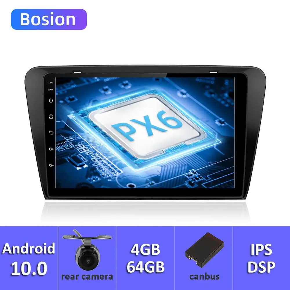 Автомагнитола Bosion Android 10 для SKODA Octavia A7 2013 2014 автомобильный DVD плеер головное