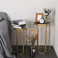 2 pcs Small End Table Corner Table Porch Sofa Bed Side Table for Art Sculpture Craft Flower Display Living Room Home Decoration