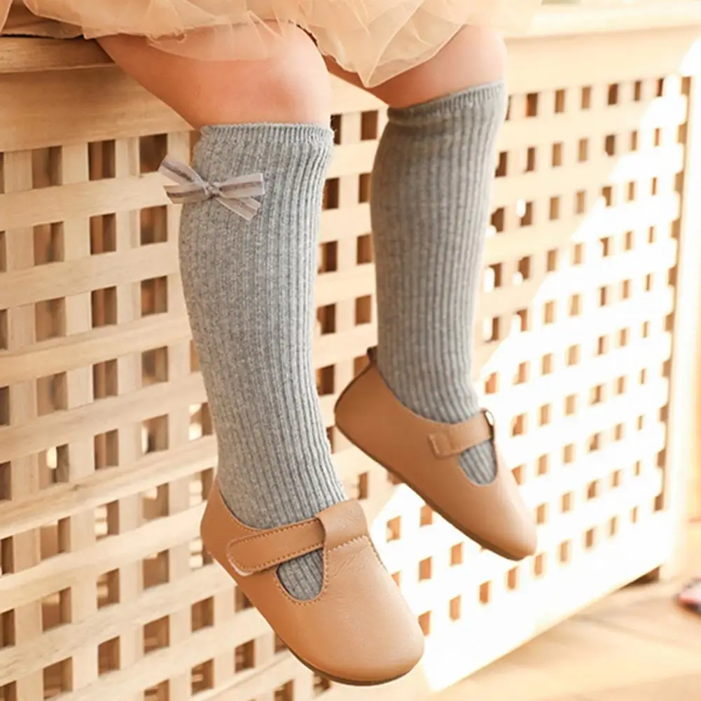 Calcetines hasta la rodilla transpirables y c&oacute;modos para ni&ntilde;os peque&ntilde;os, calcetines de sutura deshuesados, muy el&aacute;sticos-4