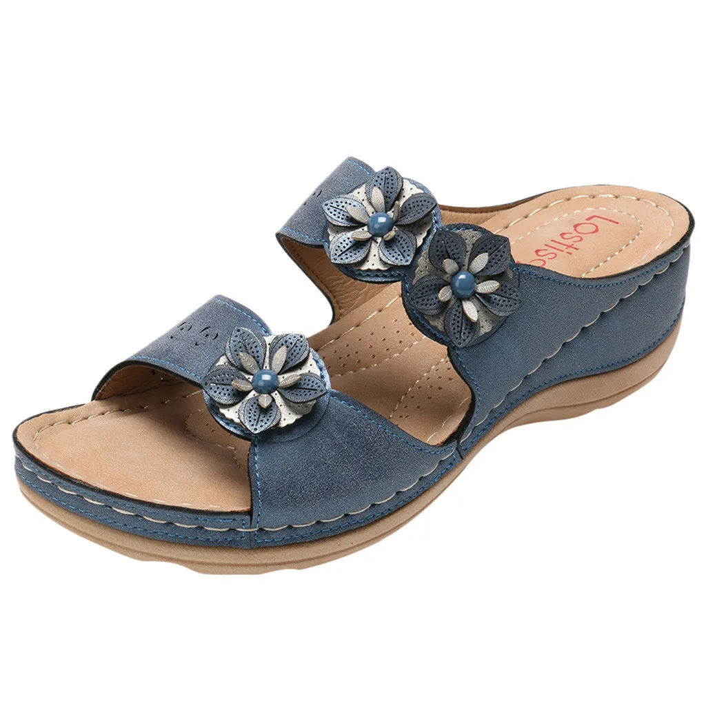 

Women's shoes Summer Open Toe Comfy Slippers Super Soft Thick Bottom Low Heels shoes Comfortable Walking slipper
