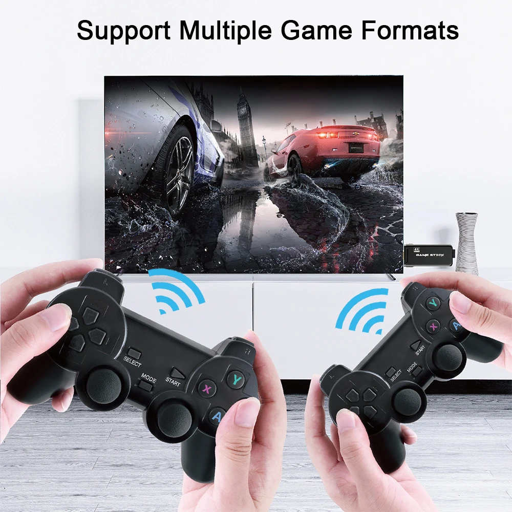 

ITINFTEK Wireless Video Game Console 4K HD Display on TV Projector Monitor Classic Retro 10000 Games Double Controller Player
