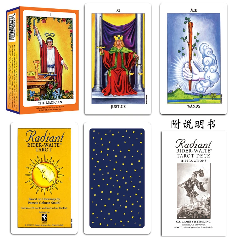 

3 in 1 Tarot Card Deck Tarocchi Tarotology Universal Waite Tarot Divination A Divining Tablecloth with A Spirit Pendulum 3PCS