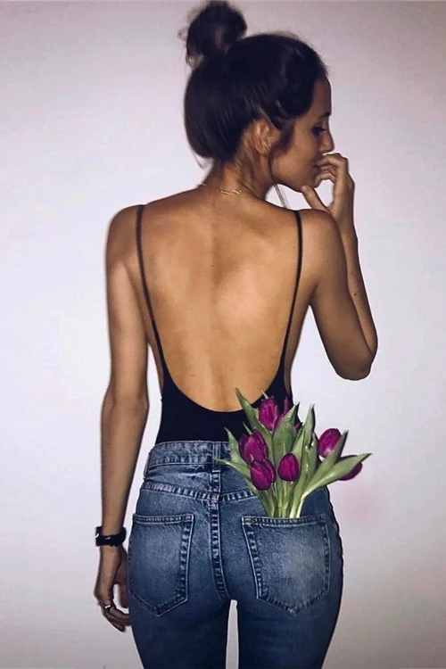 

Europe and the United States all-match solid color small camisole halter thin slim bodysuit bottoming shirt