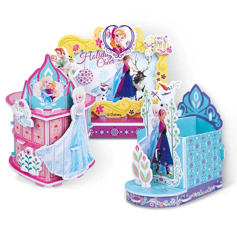 

Sophie Aisha 3D three-dimensional scene puzzle baby early education puzzle toy 3 piece set pen holder photo frame jewelry boxtoy