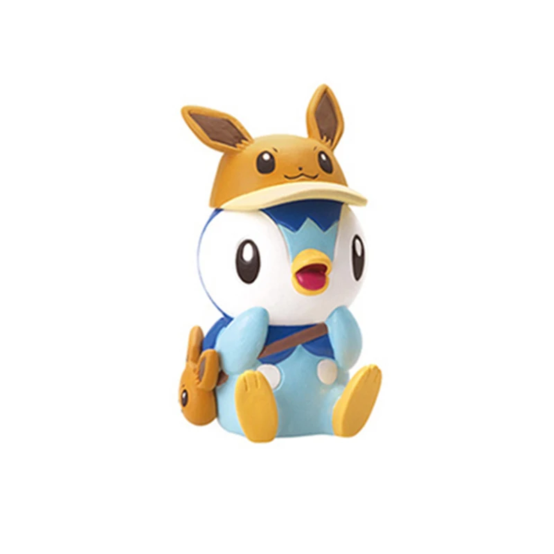 6Pcs/Set Cartoon Slowpoke Rowlet Eevees Psyduck Piplup Action Figure Toys Anime Pokemones Collections Gifts for Kids - купить по