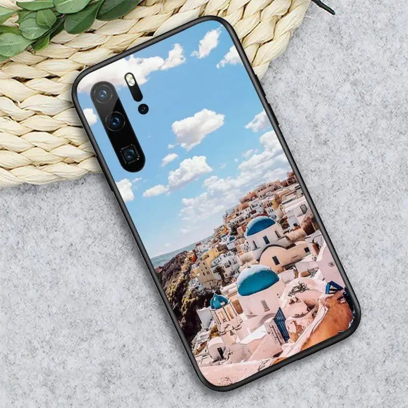 

Santorini Greece beautiful cenery Phone Case For Huawei honor Mate P 10 20 30 40 i 9 8 pro x Lite smart 2019 nova 5t