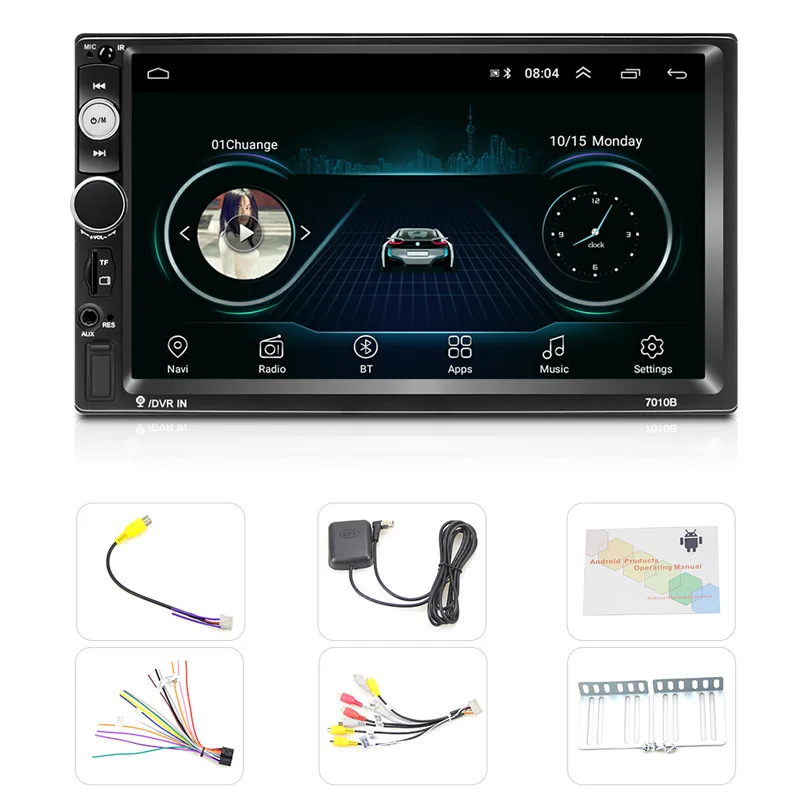 7010b обновления Авто универсальный navigatiespeler 7 дюймов Android 8.1MP5 Bluetooth Радио