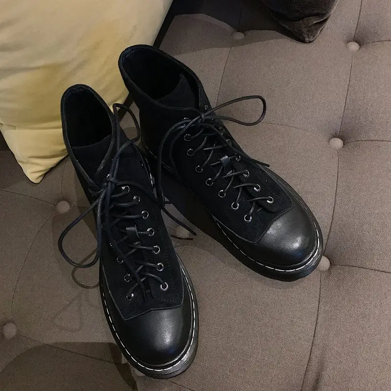 MNIXUAN/Корейская Милая женская обувь сезон весна-осень ботильоны из натуральной