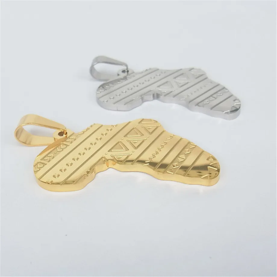 Африканское ожерелье золотого цвета Африканская Карта кулон и цепочка хип-хоп