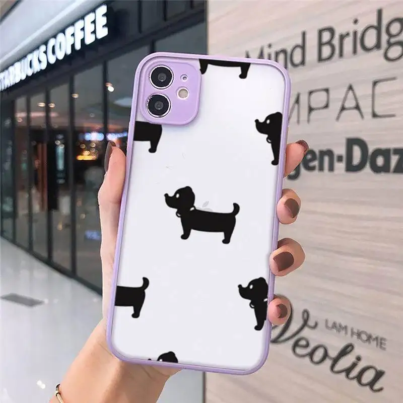 

Cartoons Dachshund Bulldog luxury Phone Case funda matte transparent For iphone 7 8 11 12 plus mini x xs xr pro max cover