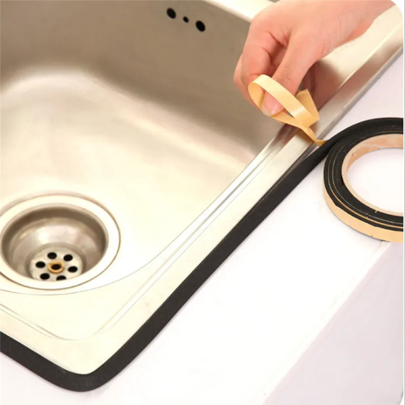 Tira de sellado autoadhesiva para puerta y ventana, cinta de espuma de un solo lado, 2m-1