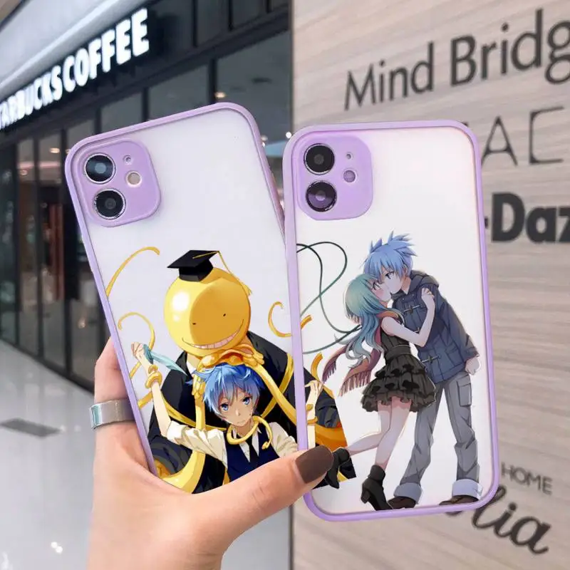 

Assassination Classroom Phone Case For iPhone 12 11 Mini Pro XR XS Max 7 8 Plus X Matte transparent Purple Cover