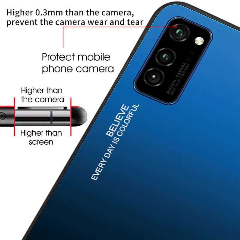 Чехол из закаленного стекла для Huawei P50 P40 P30 P20 Lite Mate 10 20 30 40 Honor Pro 9 P | Мобильные