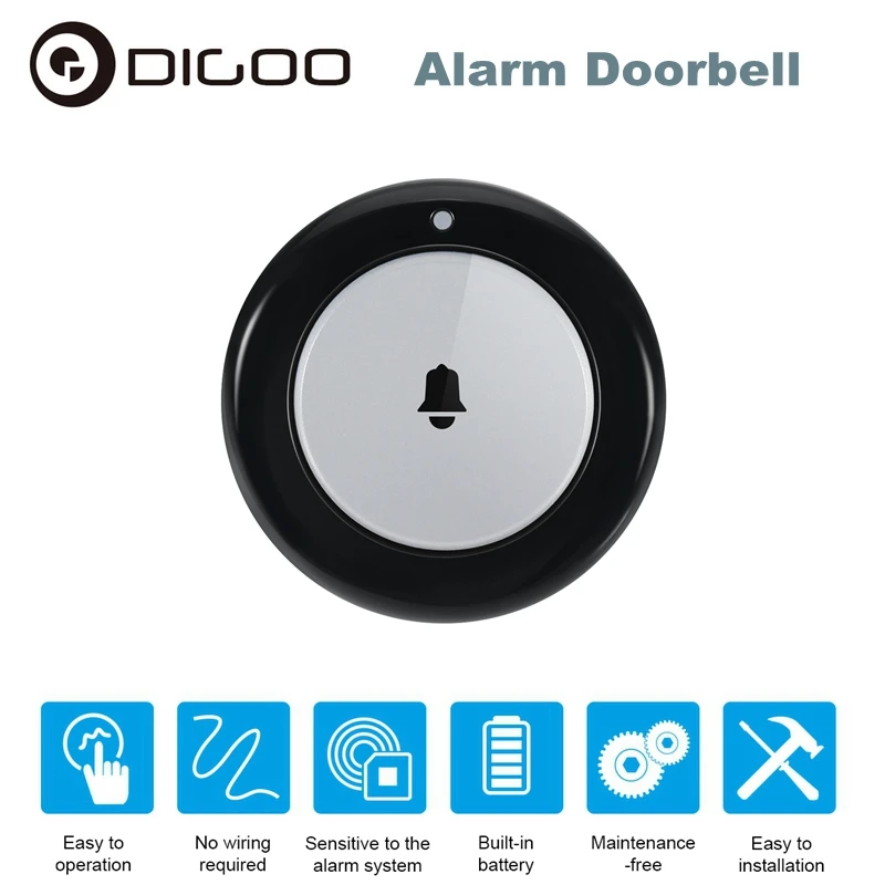 

DIGOO DG-HOSA 433MHz Alarm Doorbell Button Home Security Compatible with HOSA MAHA 2G 3G Security Alarm System Protection