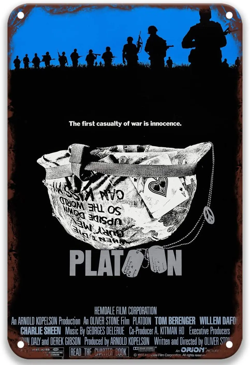 

Винтажные фильмы Platoon (1986), металлические жестяные знаки, уникальные для настенного искусства, комнаты отдыха, декоративвечерние НКА, гостин...