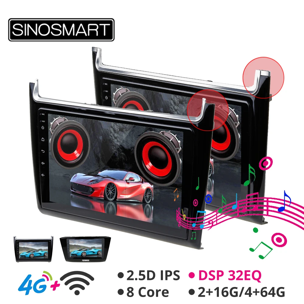 Sinosmart Android 8,1 автомобильный навигационный радиоприемник для Volkswagen Polo Passat 2012 2013- gps 2din 2.5D ips/QLED экран