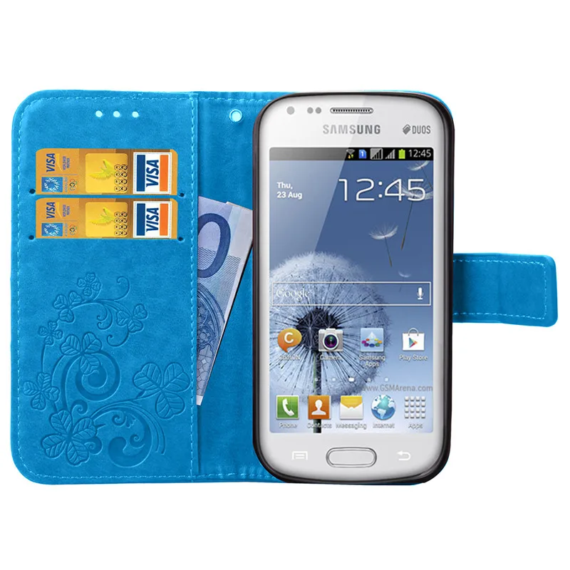 Роскошный кожаный чехол-бумажник с откидной крышкой для Samsung Galaxy S Duos GT S7562 GT-S7562 7562