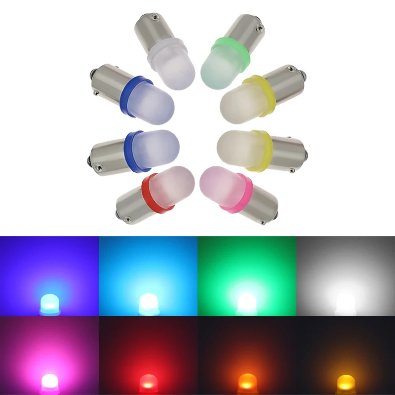 100 штук BA9S T4W #44 #47 Основание с матовым объективом. Различные цвета доступны. Без полярности AC DC 6V 6.3V Led-лампы для игрового автомата Pinball Machine
