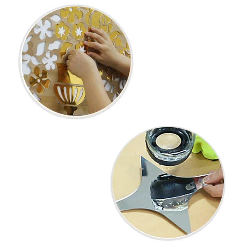 Домашние декоративные настенные часы DIY полоса прямоугольные зеркальные