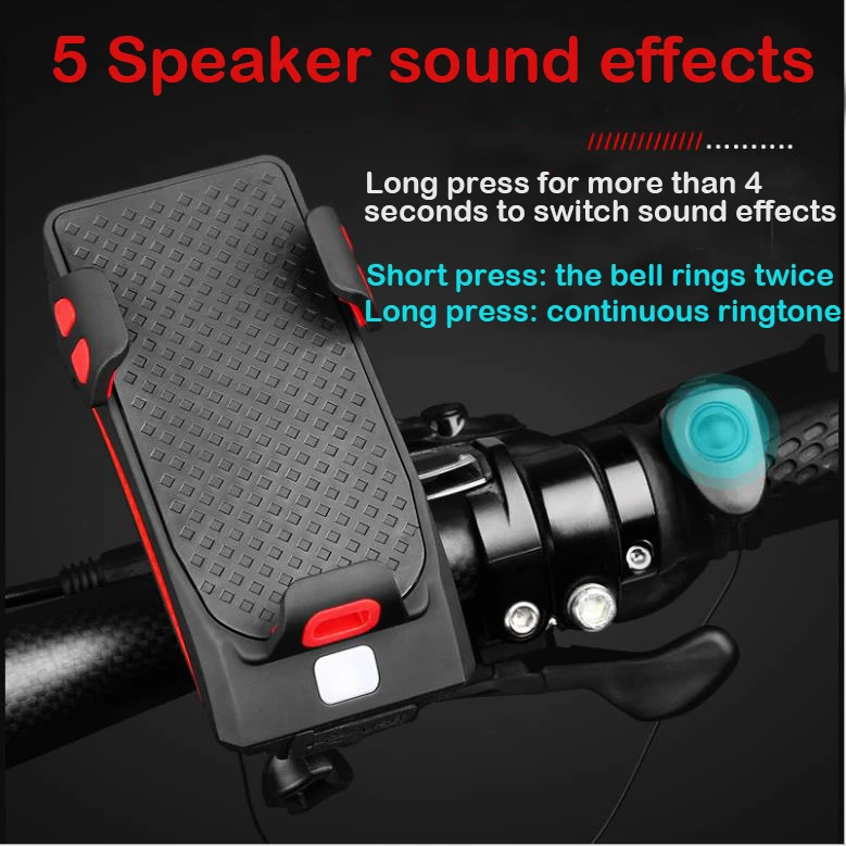Велосипедный светильник с роговым сигналом водонепроницаемый USB Перезаряжаемый