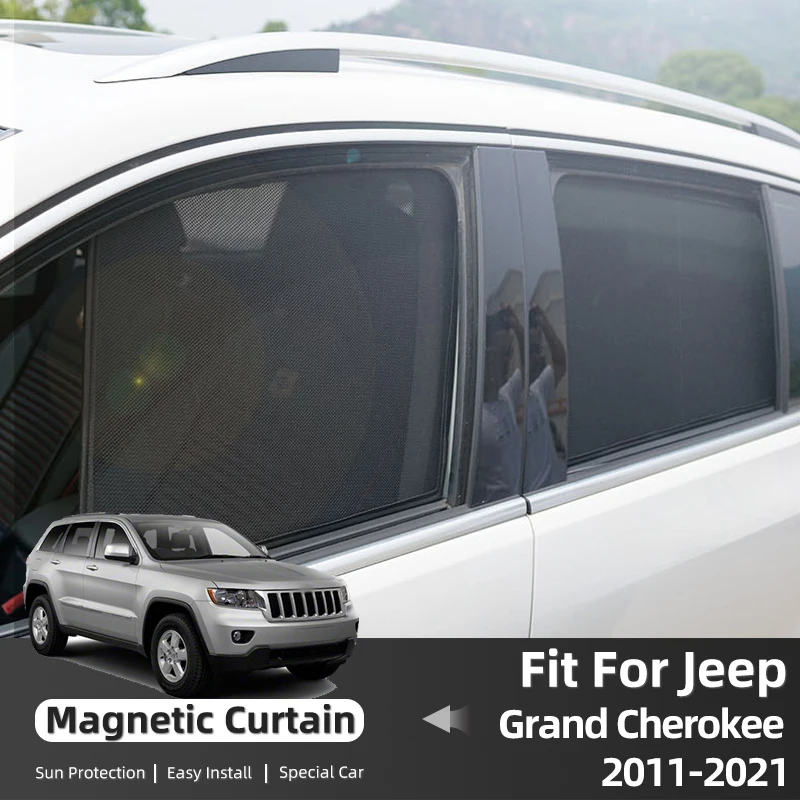 

For JEEP Grand Cherokee 2011-2021 Magnetic Frame Curtain Car Side Window Mosquito Net Mesh Shade Cover Interior Accessories