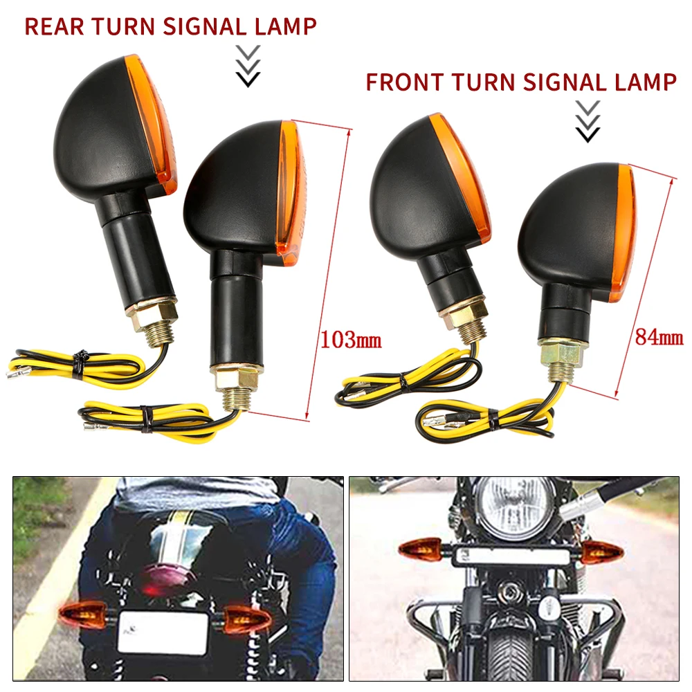 Intermitentes universales para motocicleta, 2 piezas, luz ámbar, linterna, lámpara de moto, luz trasera personalizada superbrillante
