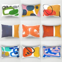 abstract personality geometric lines painted waist pillow case double sided printing velvet living room bedroom sofa cushion