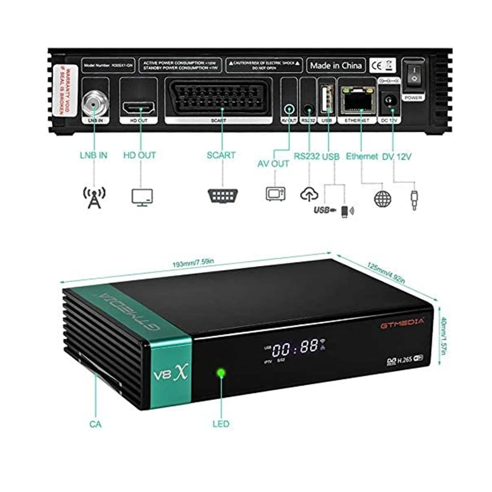 Новое поступление спутниковый ресивер GTmedia V8X обновленный V8 NOVA HONOR встроенный Wi-Fi