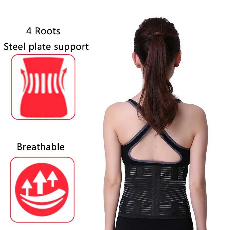 

Adjustable Medical Orthopedic Lumbar Support Belt 4-Steel Plates Protector Waist Girdle Lumbar Lower Back Pain Relief